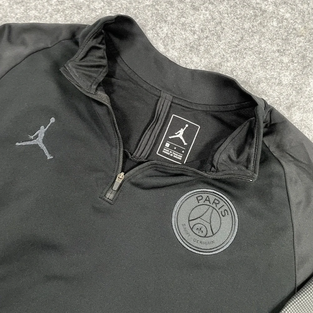 Jordan Mens PSG 1/4 Zip Pullover Large Black Paris Saint-Germain Jumpman Soccer